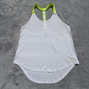 Nike Dri Fit Just Do It Elastika Strap Tank Top White Athletic Women's Small